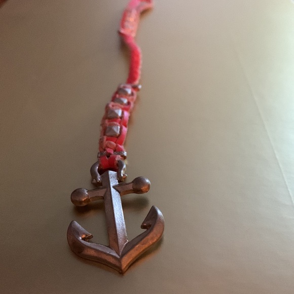 NEW Orange Antiqued Gold Metal Anchor Fashion Studded Bracelet Women’s Jewelry - Picture 6 of 9